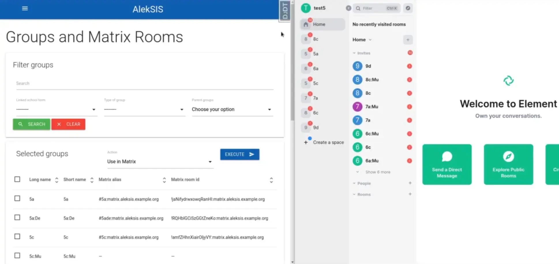Neue Integration: Matrix/Element